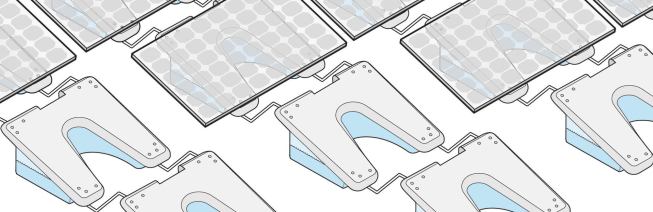 The PV-Pod offers flexibility in the positioning and alignment of photovoltaic panels.