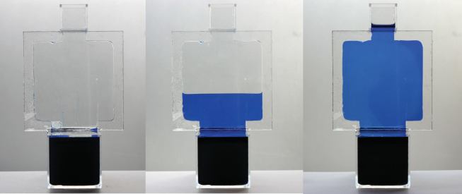 Excerpts from time-lapse photography of the phase-change material as the ambient temperature rose from 18.5 C to 23 C.