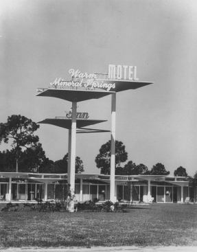 Modern motel exterior view.