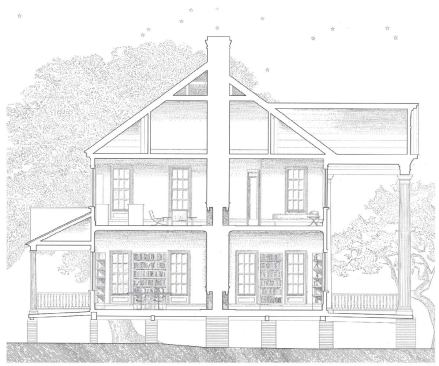 PLANTATION HOUSE

The main plantation house was updated in the 1920s, but the University of Miami plan calls for the building to be retrofitted and the historical details restored. Ultimately, it would be used to house a library, archival storage, and a caretaker's apartment.