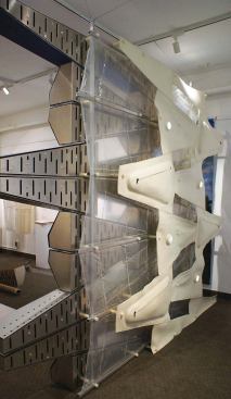 The insulating felt quilt lining the interior surface of Cloak Wall has a separate ETFE plastic waterproofing barrier that is hung behind the felt.