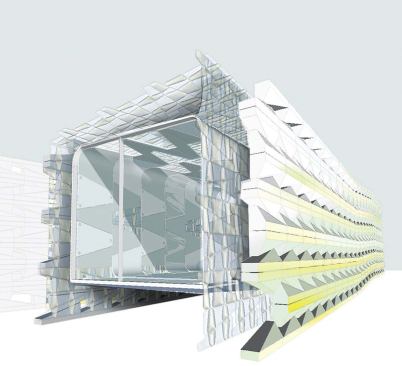 The insulating felt quilt lining the interior surface of Cloak Wall has a separate ETFE plastic waterproofing barrier that is hung behind the felt.