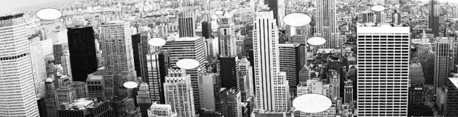 The concept behind Living City is that a building-through a variety of sensors-can gather information about air quality, temperature, and other environmental factors, and then wirelessly share that information with other buildings on a dedicated network.