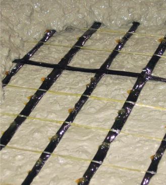 The grid is embedded in liquid concrete like traditional steel rebar. But instead of corroding on contact with the liquid, creating the potential for cracks or breaks, the grid is nonreactive.