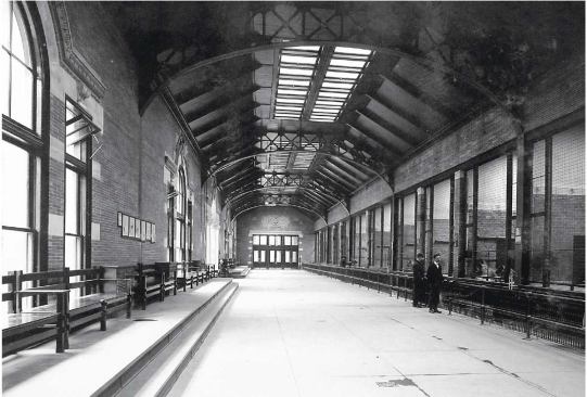 Low, suspended wood-grille ceilings in the darkened exhibit areas (far left) are a contrast to the high, bright ceilings in the habitat areas, where skylights admit daylight for the benefit of the plants and animals.