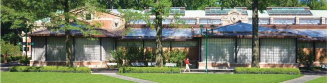  In other areas, such as the building's east façade, a restructuring occurred, albeit one that recalls the original construction. 