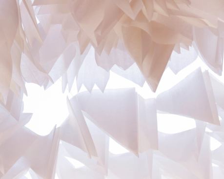 A close up view of the lanterns during the day. 