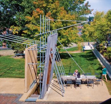 ERIC GOODWIN PASSAGE, 2004

As a memorial to a member of the class of 2002, a pair of outdoor classroom spaces was erected by professor Peter Waldman's design/build studio. The construction—composed of two tilt-up concrete walls flanking a narrow passageway—is a study in opposing themes.

Faculty: Architect Peter D. Waldman 

Student Design Team: Sam Beall, Justin Walton, Jennifer Findley, Daniel Wilken 

Concrete Work: Allied Concrete