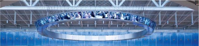 TRANSLUCENT PANELS 

Panelite

Panelite.us

Gensler chose Panelite’s Laminated Series with custom blue facings for 10,000 square feet of backlit walls in the Marketplace and security and baggage-claim areas, reinforcing JetBlue’s brand and creating a novel design feature to designate transitional moments. The panels are ideal for backlit applications due to their translucent facing and self-structural qualities, which reduce the need for significant vertical framing members, allowing for large, lightweight expanses. Panelite’s Insulating Glass Unit with blue ClearShade IGU core was used in the clerestory windows in the ticketing hall. The ClearShade IGU off ers a signifi cantly better solar heat gain coefficient than other typical IGUs due to the integral shading properties of its core.