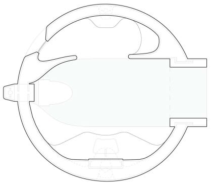 Powder room node plan

Molded and insulated inserts, placed between the nodes' core and shell, determine the use and floor plan of the space. All fixtures come standard, and because of the nature of the nodes' mass production, elements are fixed in place.
