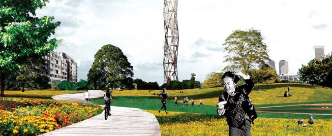 A series of vignettes demonstrates how people will experience the canal residential district and the park itself.