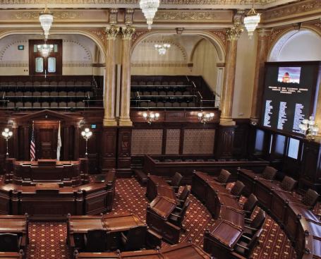 Illinois House and Senate Chambers, Springfield, Ill.

Illinois was turning the clock back on its capitol by restoring everything to its 1870s design--complicated enough without throwing in a modern sound and video system. Vinci Hamp Architects tapped Jeffrey Lipp to consult on the A/V system, which they sought to hide in the restored chambers. They succeeded in making the space look like 1870 (save the large LCD screens) while meeting the 2008 needs of the legislature. One of Lipp's tricks: When a senator hits the "Speak" button on his panel, the system focuses a camera on him and turns on his microphone, all automatically. Watch out, C-SPAN.