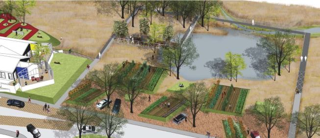 The complex is designed to encourage social interaction. Every unit has a porch that's intended to draw residents out of doors, and features such as athletic fields and community gardens promise to foster a spirit of engagement that many planned communities lack.