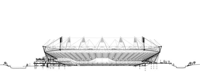 Section through Olympic Stadium