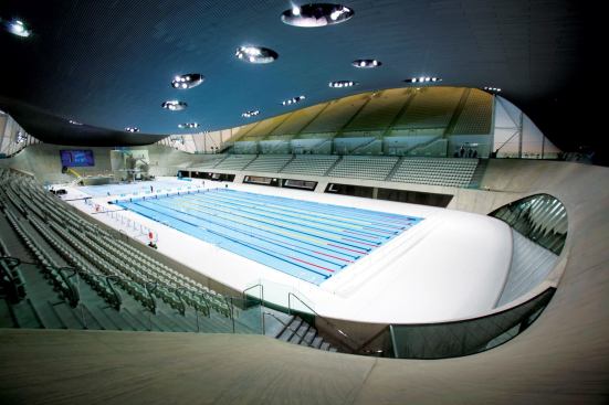 Interior view of the Aquatics Centre