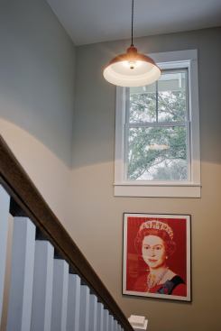 A replacement lamp by Switch Lighting in one of the house's decorative luminaires