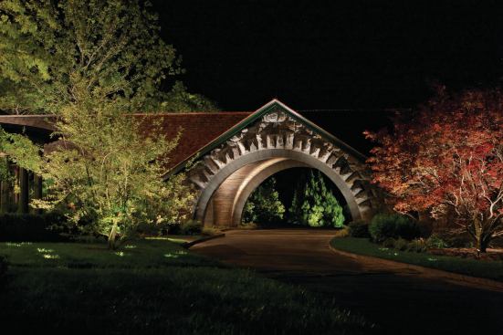 For a private garden on Long Island, N.Y., the Landscape Lighting Resource demonstrated the effectiveness of a few well-placed, low-wattage lights.