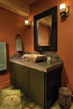 Bathroom faucets were fit with low-flow aerators.
