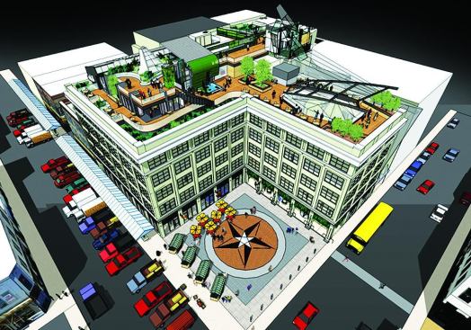 Center in the Square Architect: Spectrum Design, Roanoke. Completion: 2011. Brief: $21 million, 160,000-s.f. cultural center incorporates a green roof with a butterfly garden in the heart of downtown.