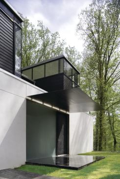 Contrasting tones and textures are a hallmark of Jameson's houses, such as the BlackWhite Residence in Bethesda.