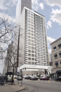 Studio Dwell's on-the-boards design for 777 Michigan, a highrise remodel in downtown Chicago.