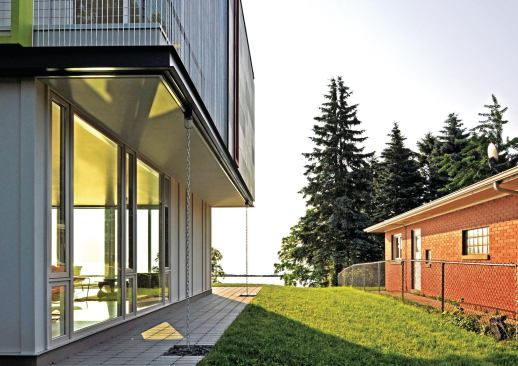 The firm’s OS House serves as a visual gateway between its suburban Racine, Wis., street and the shore of Lake Michigan.  