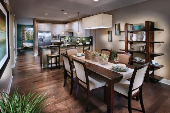 Roomy dining areas are common in 1600 Artesia Square models.