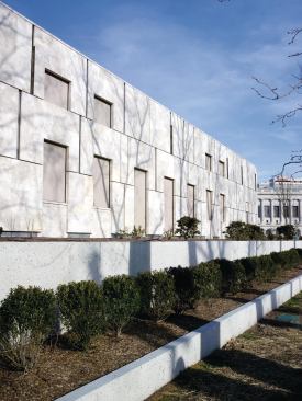 The galleries in the new Barnes overlook a raised plinth that will be landscaped.