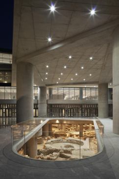 New Acropolis Museum, Athens, Greece, Bernard Tschumi Architects, 2009 (exposed ancient foundations under entry canopy)