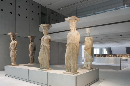 New Acropolis Museum, Athens, Greece, Bernard Tschumi Architects, 2009 (gallery with caryatids)