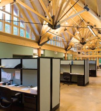 The research facility offers both workspace and classroom space. 