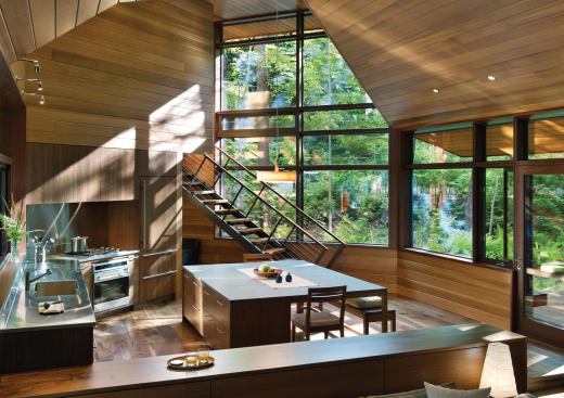 Throughout the house, landscape is the prime focus. 