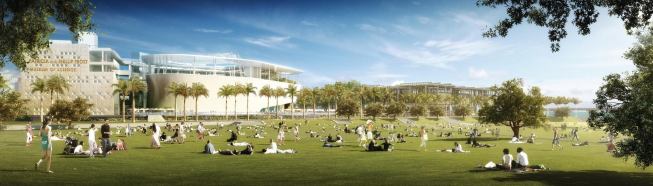 View from Museum Park in downtown Miami.