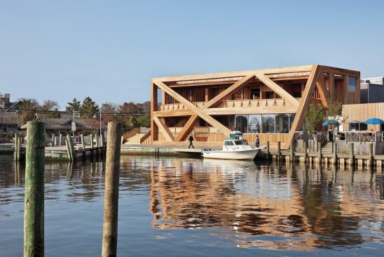 The new Fire Island Pines Pavilion will weather to match its harbor surroundings. 