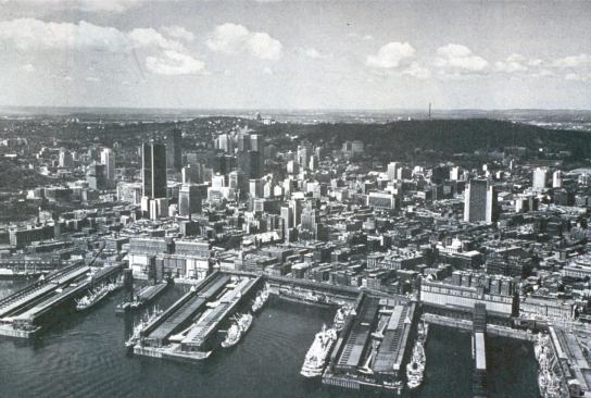 Archival photo of the original site.