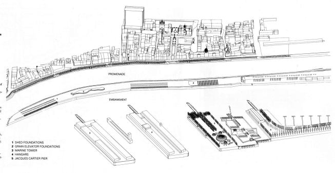 Exploded Axonometric of the redevelopment plan