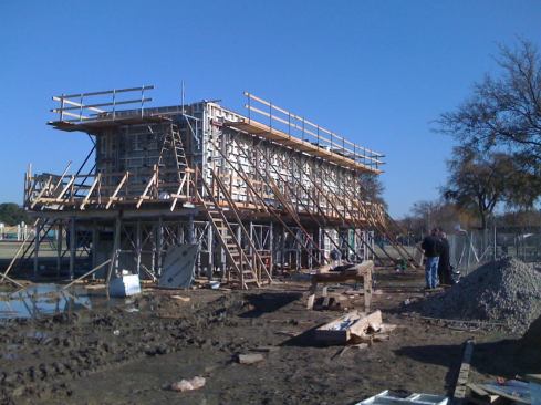 Pavilion under construction.