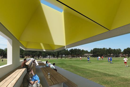 Rendering of lightwells and views.