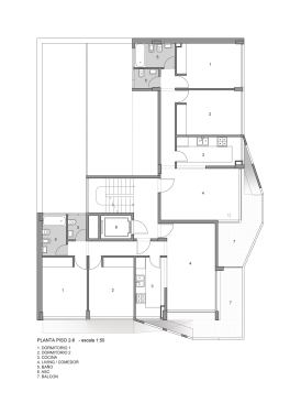 Typical floor plan, levels 2-6.