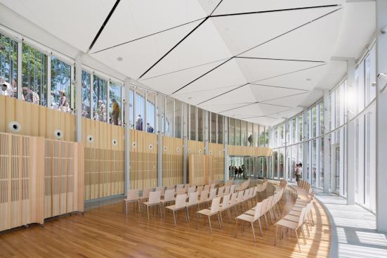 Double-height event space.