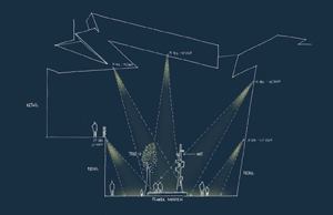 One of Focus Lighting's rendering studies evaluates the placement of fixtures.