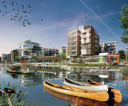 A revisioned sight at the former site of the Edmonton City Centre Airport.