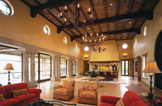 This California home's stone-and-plaster walls conceal a high performance core built with insulated concrete forms. 

