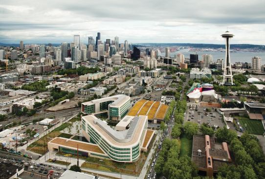 View of the Bill & Melinda Gates Foundation Seattle Campus.