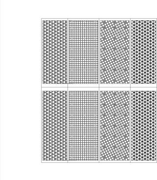 The steel sheets used in the kinetic shading system can have different geometric patterns cut into them, allowing for different aesthetics and system performance.