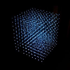 The 3D Display Cube is a work that Clar continues to refine. It uses a patented LED system to create three-dimensional imagery.