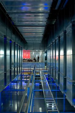 The server rooms of Equinix's NY5 data center.