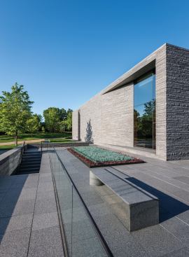 Exterior, overlooking garden.