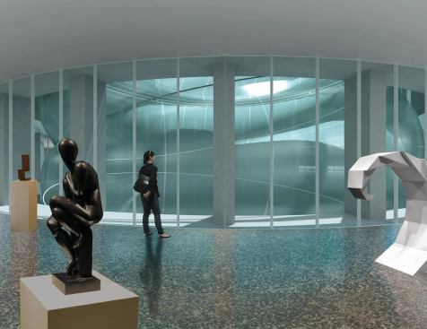 View from galleries.