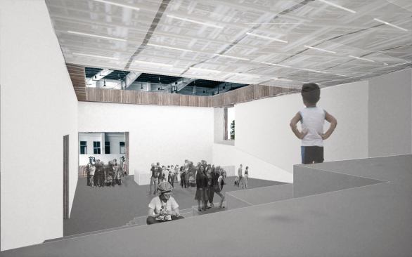 View inside the performance venue.